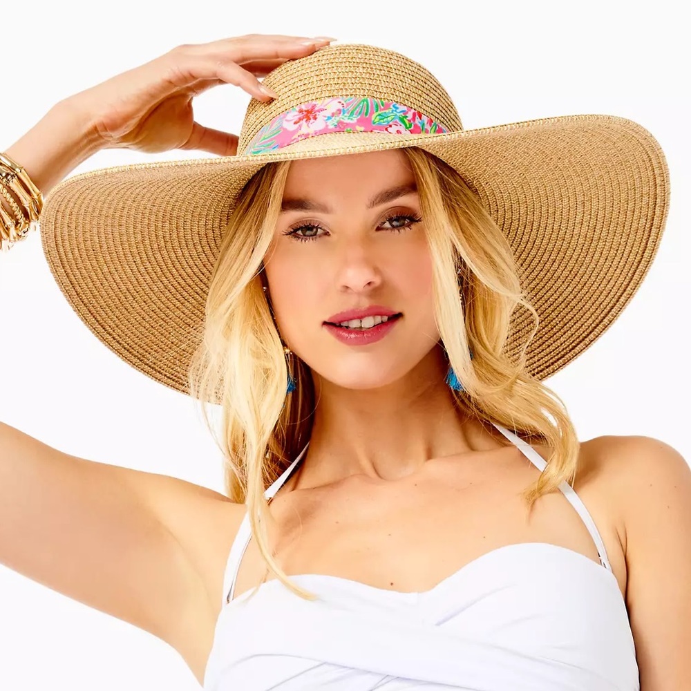 NEW Lilly Pulitzer Straw Hat Multi Journey To The Jungle